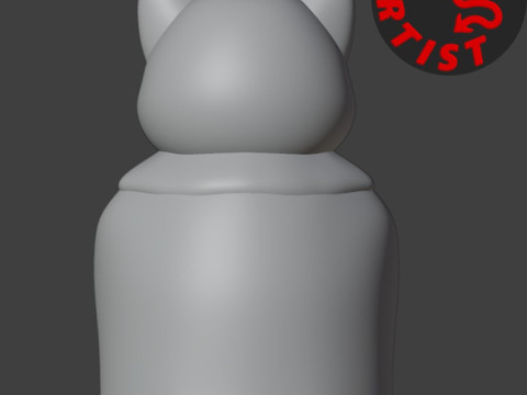 King Cat Figurine 3Dプリントモデル