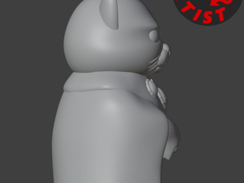 King Cat Figurine 3Dプリントモデル
