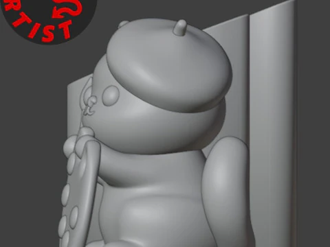 Cat Artist Brush Holder 3D Print Model