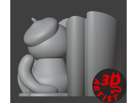 Cat Artist Brush Holder Modello di stampa 3D