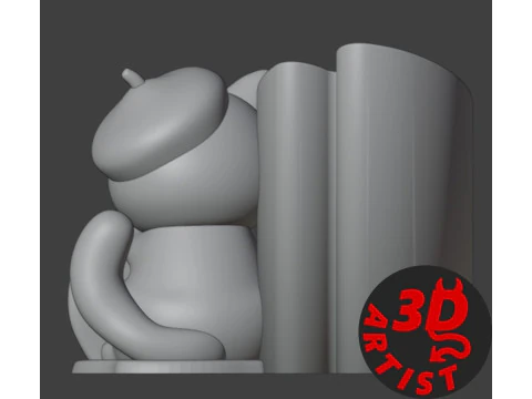 Cat Artist Brush Holder 3D Print Model