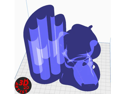 Cat Artist Brush Holder 3D Print Model