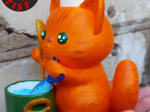 Cat Chef Figurine Model do druku 3D