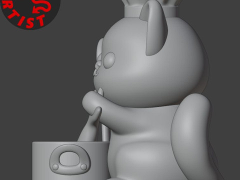 Cat Chef Figurine Model do druku 3D
