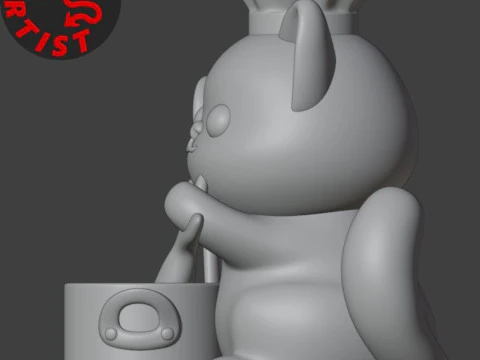 Cat Chef Figurine 3D Print Model