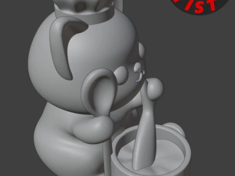 Cat Chef Figurine 3D Print Model