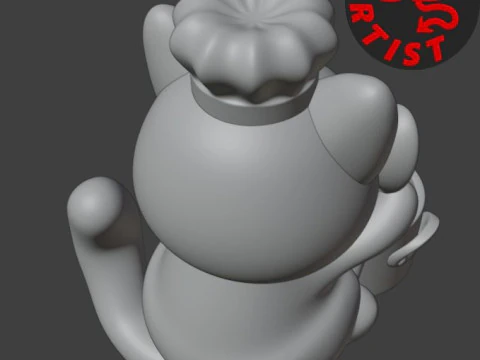 Cat Chef Figurine 3D Print Model