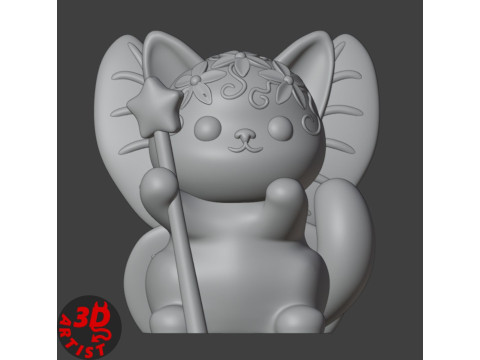 Fairy Cat Figurine 3D 프린트 모델