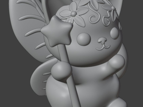 Fairy Cat Figurine 3D 프린트 모델