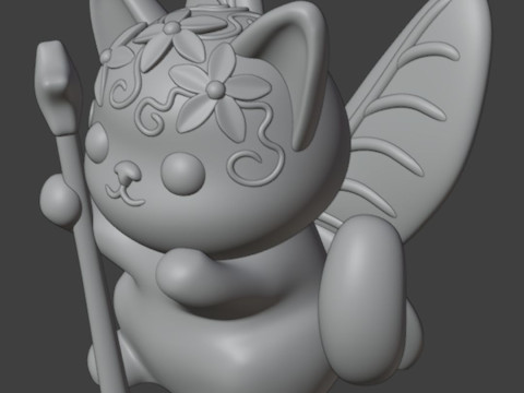 Fairy Cat Figurine 3D 프린트 모델