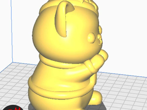 Happy Christmas Cat Figurine Set 3 versions 3D Print Model