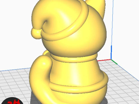 Happy Christmas Cat Figurine Set 3 versions 3D Print Model