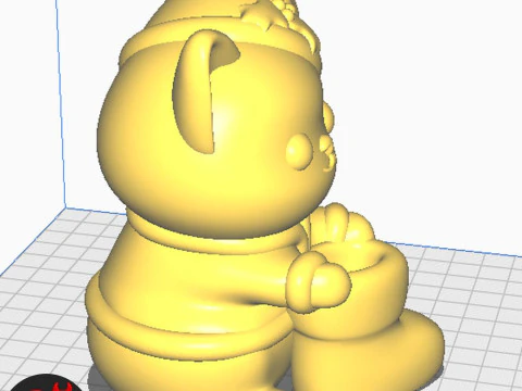 Happy Christmas Cat Figurine Set 3 versions 3D Print Model