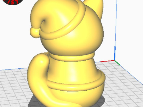 Happy Christmas Cat Figurine Set 3 versions 3D Print Model
