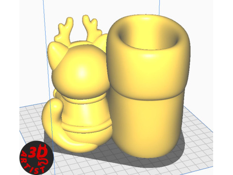 Christmas Boot Organizer Cat Deer Figurine Set 3 versions 3D 打印模型