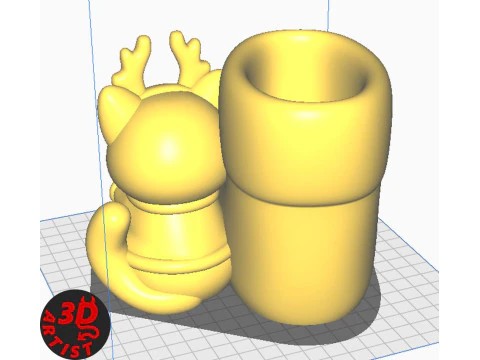 Christmas Boot Organizer Cat Deer Figurine Set 3 versions 3D Print Model