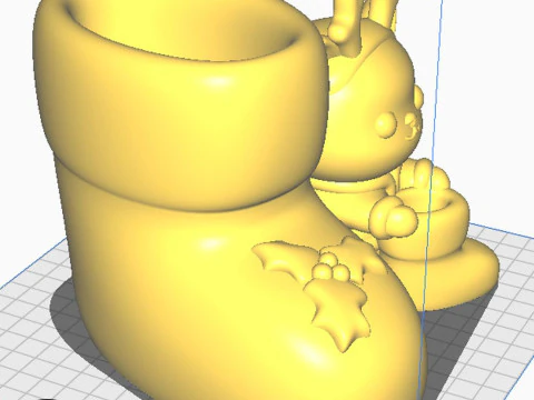 Christmas Boot Organizer Cat Deer Figurine Set 3 versions 3D Print Model