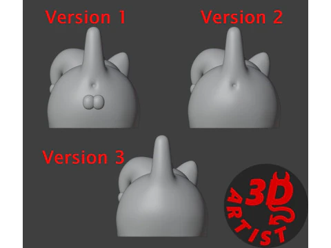Christmas cat with balls or without balls and clean body Set 3 versions 3D Print Model
