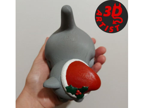 Christmas cat with balls or without balls and clean body Set 3 versions 3D 프린트 모델