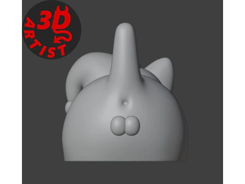Christmas cat with balls or without balls and clean body Set 3 versions 3D Print Model
