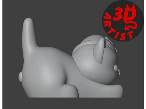 Christmas cat with balls or without balls and clean body Set 3 versions 3D Print Model