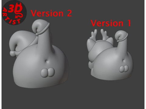 Christmas cat with balls V2 Set 2 versions 3D प्रिंट मॉडल