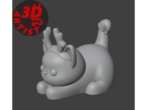 Christmas cat with balls V2 Set 2 versions 3D प्रिंट मॉडल