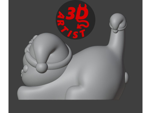 Christmas cat with balls V2 Set 2 versions 3D प्रिंट मॉडल