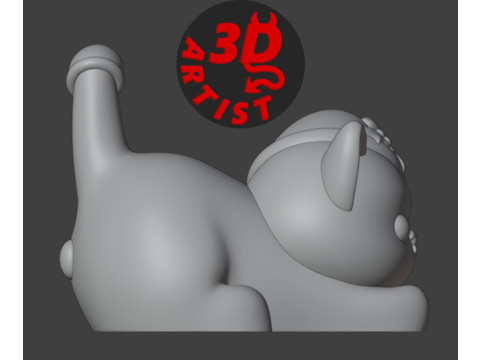 Christmas cat with balls V2 Set 2 versions 3D प्रिंट मॉडल