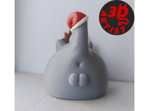 Christmas cat with balls V2 Set 2 versions 3D प्रिंट मॉडल