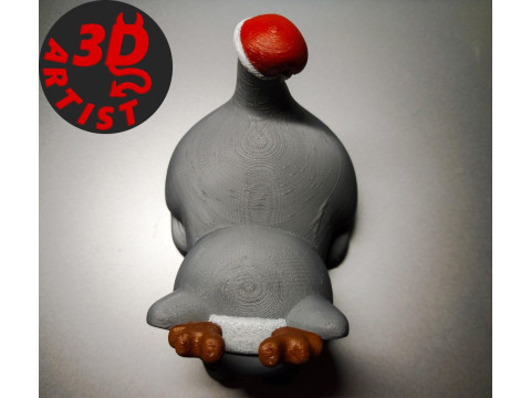 Christmas cat with balls V2 Set 2 versions 3D प्रिंट मॉडल