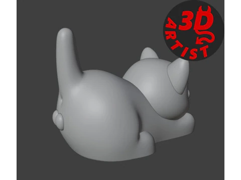 Cat with balls Figurine 3D Print Model