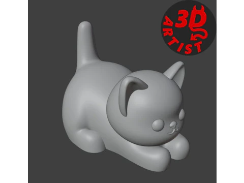 Cat with balls Figurine 3D Print Model