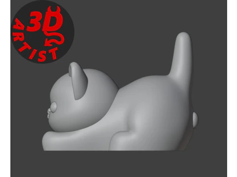 Cat with balls Figurine 3D Print Model