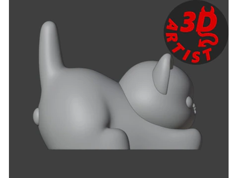 Cat with balls Figurine 3D Print Model