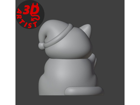 Fat Cat with balls Figurine and the Christmas version Set 2 models Modelo de impresión 3D
