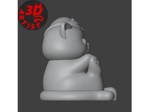 Fat Cat with balls Figurine and the Christmas version Set 2 models Modelo de impresión 3D