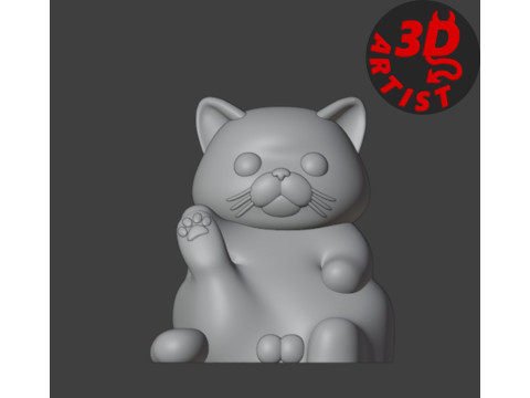 Fat Cat with balls Figurine and the Christmas version Set 2 models Modelo de impresión 3D