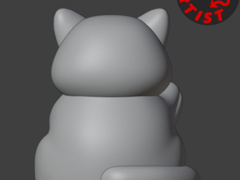 Fat Cat with balls Figurine and the Christmas version Set 2 models Modelo de impresión 3D