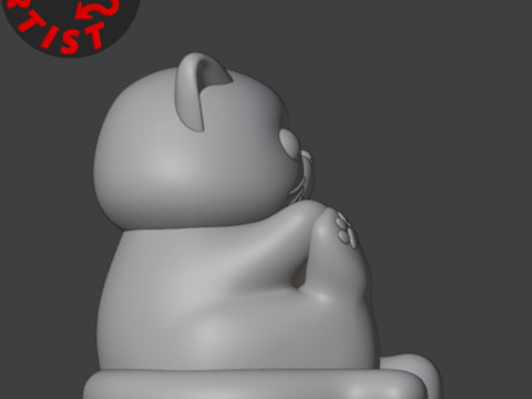Fat Cat with balls Figurine and the Christmas version Set 2 models Modelo de impresión 3D
