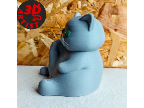 Fat Cat with balls Figurine and the Christmas version Set 2 models Modelo de impresión 3D