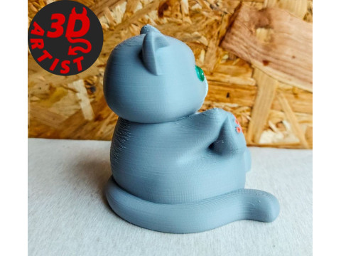 Fat Cat with balls Figurine and the Christmas version Set 2 models Modelo de impresión 3D