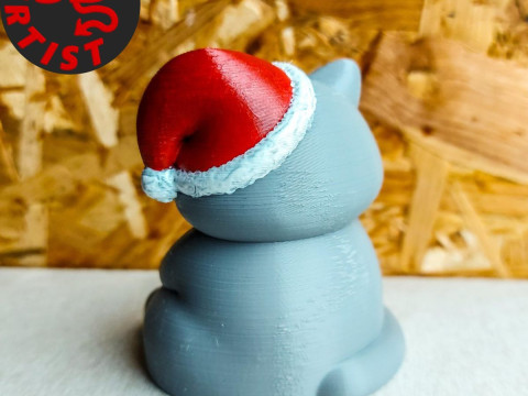 Fat Cat with balls Figurine and the Christmas version Set 2 models Modelo de impresión 3D