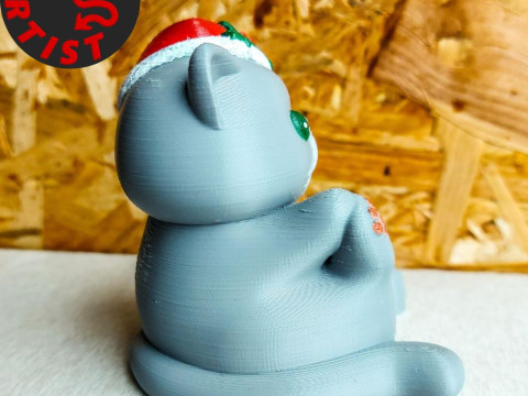 Fat Cat with balls Figurine and the Christmas version Set 2 models Modelo de impresión 3D