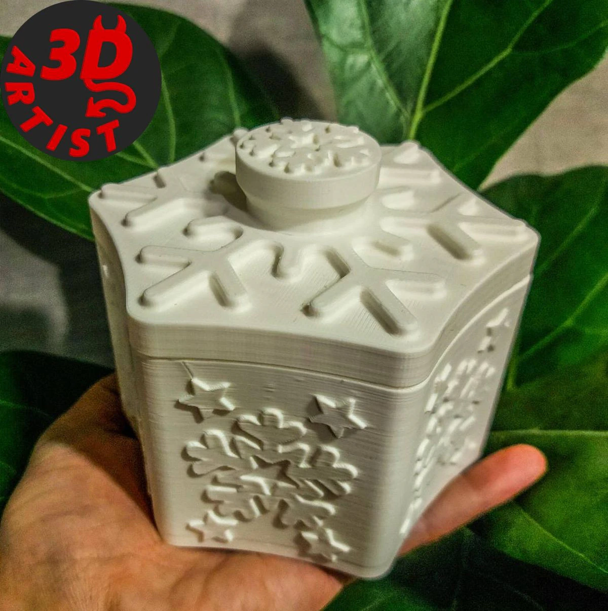 Snowflake Box 3D Print Model .c4d .max .obj .3ds .fbx .stl .blend 