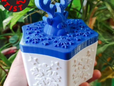 Deer Christmas Box Set 2 versions 3D प्रिंट मॉडल