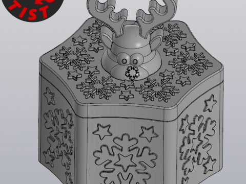Deer Christmas Box Set 2 versions 3D प्रिंट मॉडल