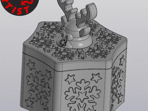 Deer Christmas Box Set 2 versions 3D Print Model