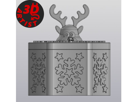 Deer Christmas Box Set 2 versions 3D प्रिंट मॉडल