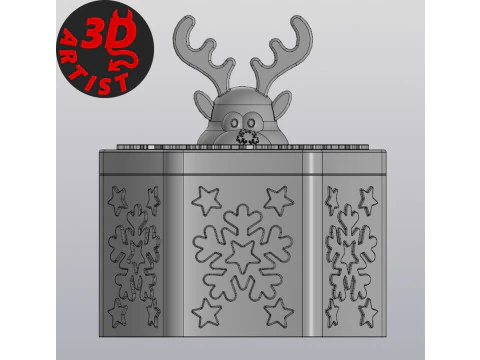 Deer Christmas Box Set 2 versions 3D Print Model